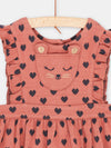 Blush heart print dress