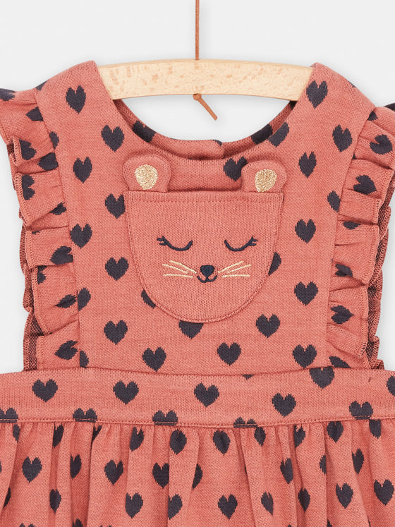 Blush heart print dress