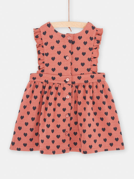 Blush heart print dress