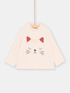 Baby girl pink stand-up collar undershirt