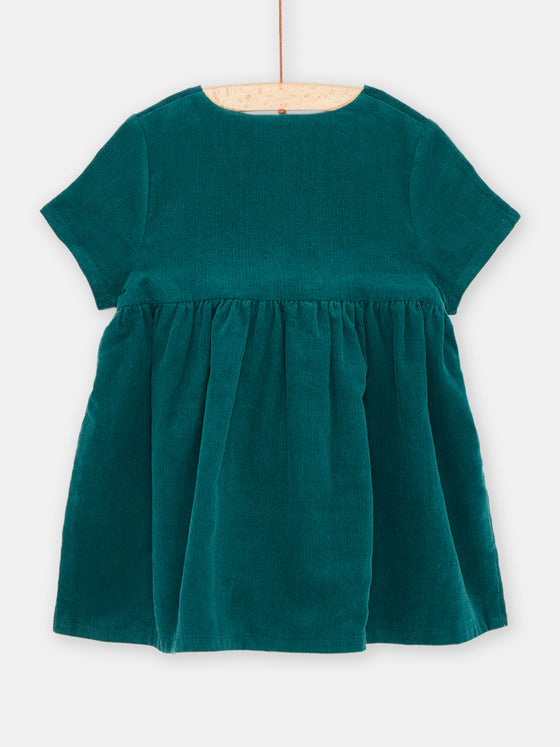 Baby Girl reversible petrol blue dress