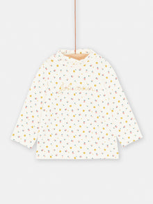  Baby girl ecru stand-up collar sweater