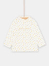 Baby girl ecru stand-up collar sweater