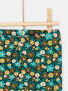 Baby girl petrol blue pants with floral print