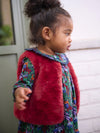 Baby girl burgundy sleeveless cardigan