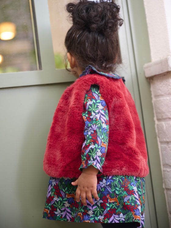 Baby girl burgundy sleeveless cardigan