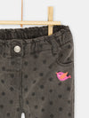 Charcoal jeans with polka-dot print