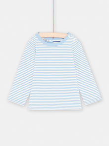  Baby Boy Light Blue & White Reversible T-Shirt