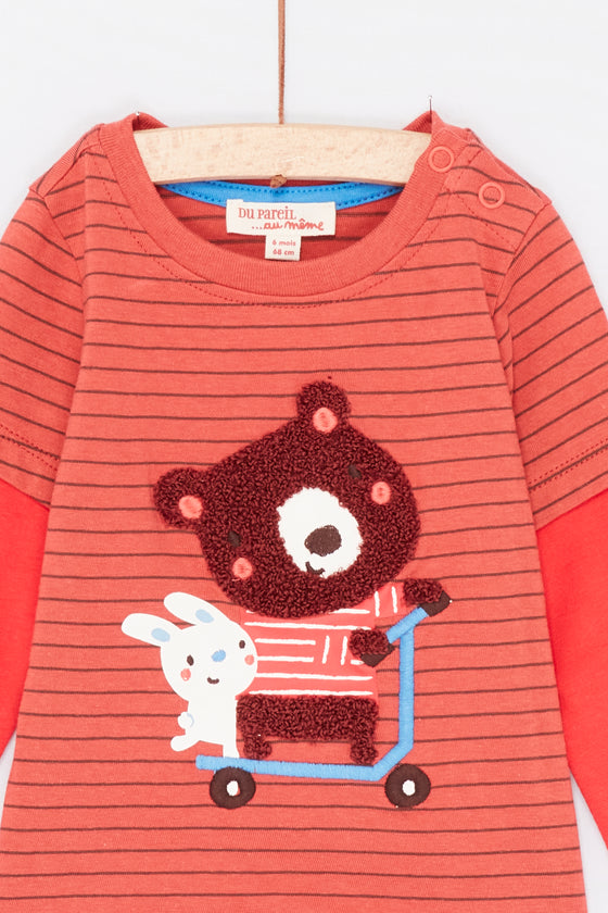 Baby Boy Terracotta Stripe T-Shirt