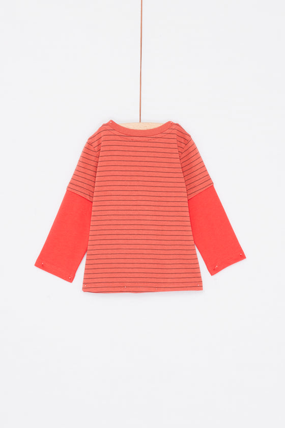 Baby Boy Terracotta Stripe T-Shirt