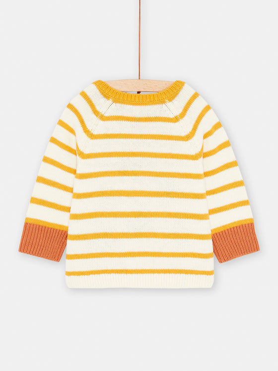 Yellow sweater with fancy print