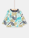 Baby boy reversible blue and white T-shirt