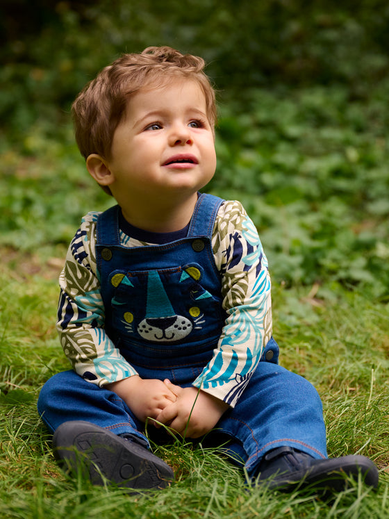 Baby boy reversible blue and white T-shirt