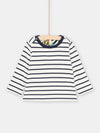 Baby boy reversible blue and white T-shirt