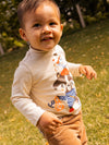 Beige undershirt with animal print