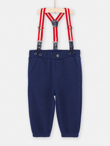  Baby Boy warm midnight blue pants with suspenders