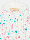 Girl ecru floral print robe