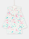 Girl ecru floral print robe