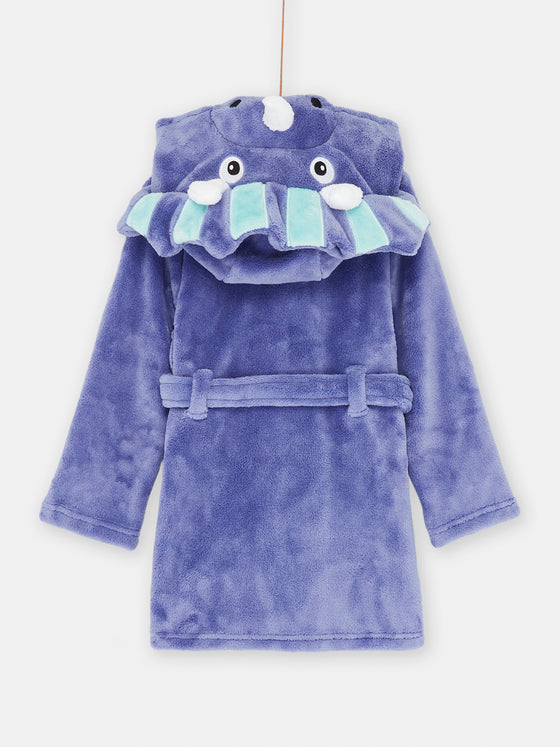 Boy mauve dinosaur robe