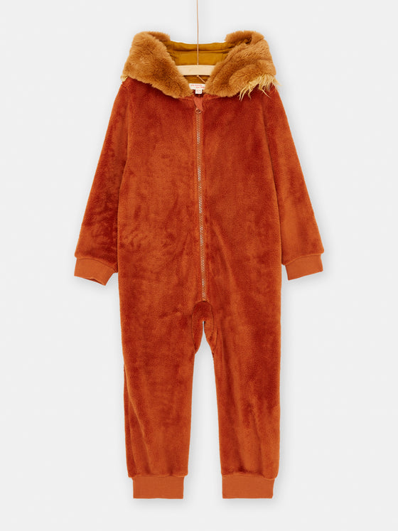 Brown hooded pyjama topper