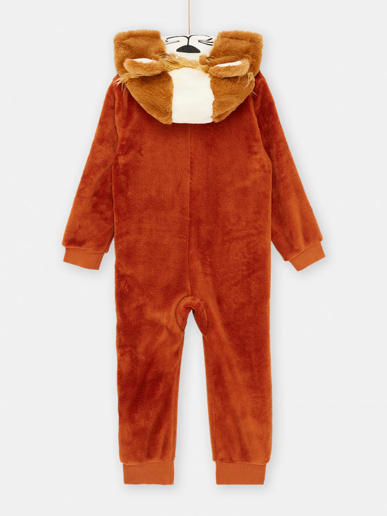 Brown hooded pyjama topper