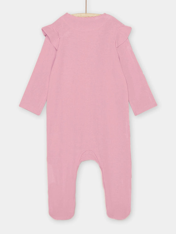 Baby girl pink ruffled romper