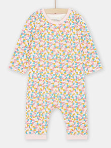  Baby girl multi colored floral print romper