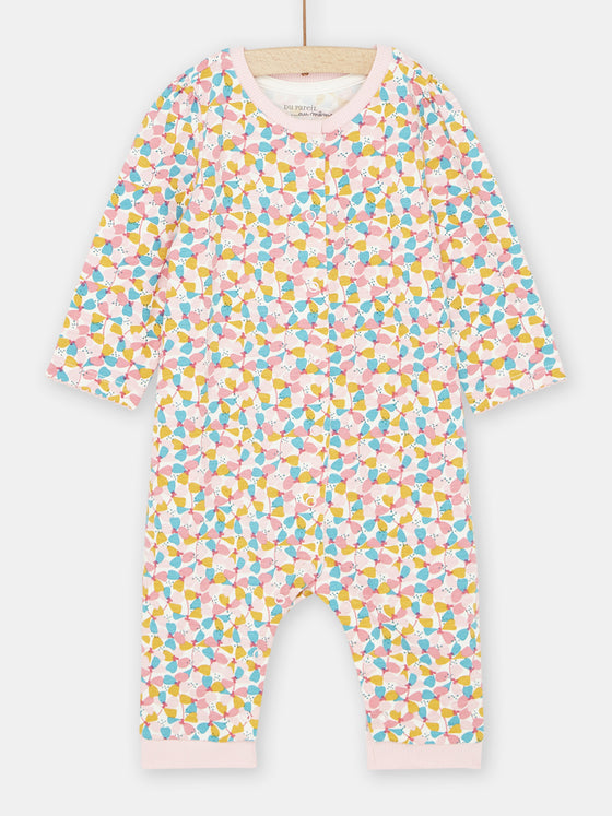 Baby girl multi colored floral print romper
