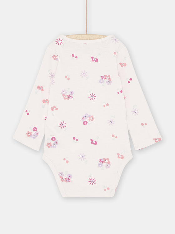 Baby girl light pink floral print bodysuit