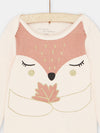 Baby girl pink bodysuit with fox pattern