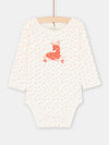 Ecru bodysuit with polka dot print