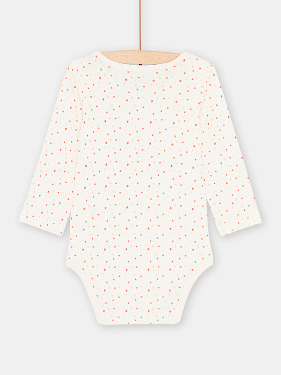 Ecru bodysuit with polka dot print