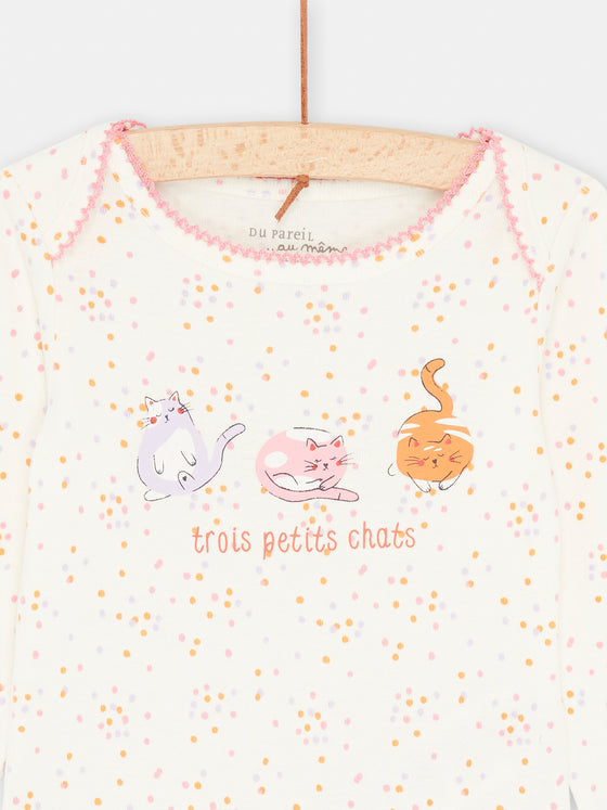 Ecru bodysuit with petit cats