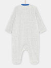 Baby boy grey velvet sleepsuit