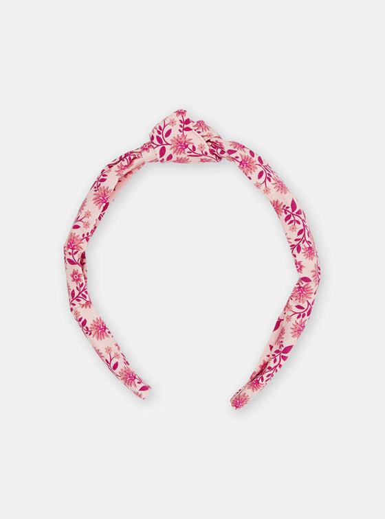 GIRL PINK HEADBAND WITH FLORAL PRINT