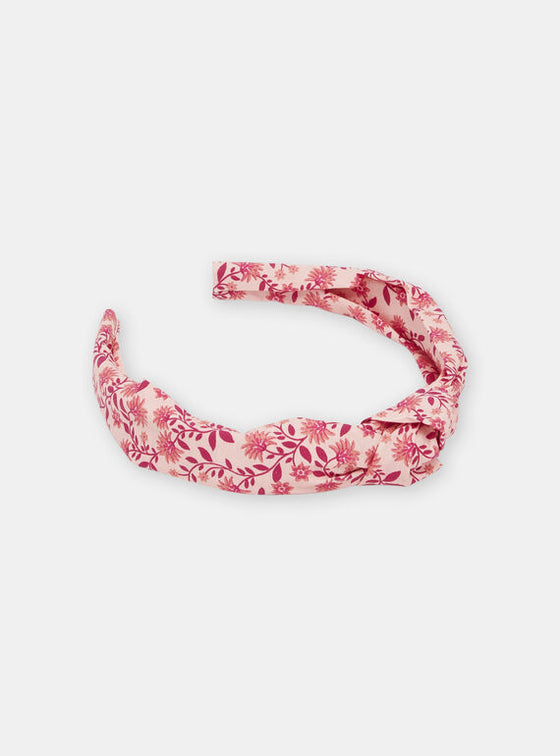 GIRL PINK HEADBAND WITH FLORAL PRINT