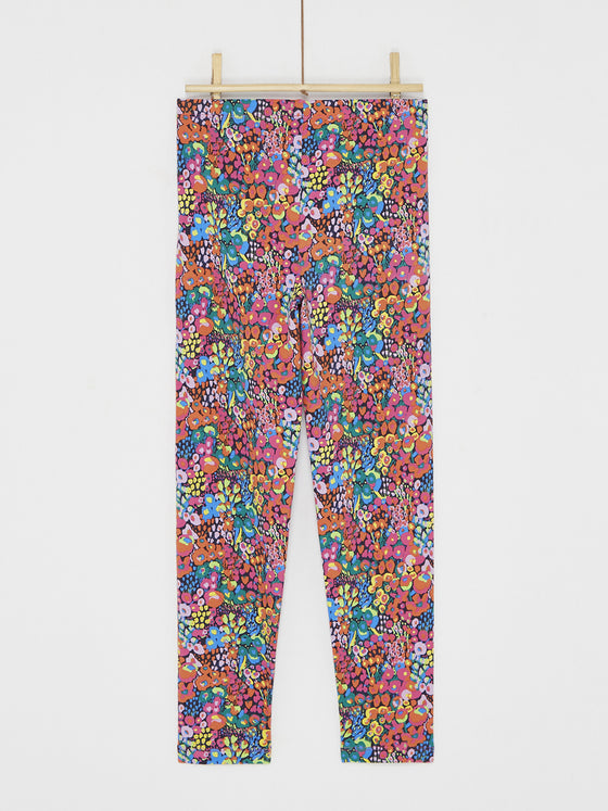 FLORAL PRINT NIGHT BLUE LEGGINGS