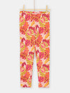 Pink and orange leggings with exotic print