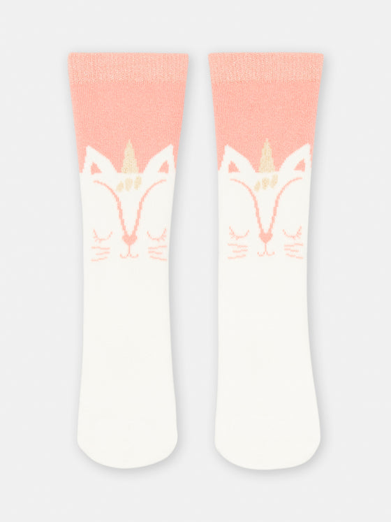 Girl salmon and white socks