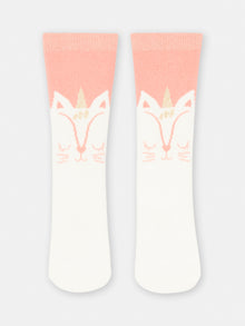 Girl salmon and white socks