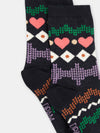 Girl black socks with jacquard pattern