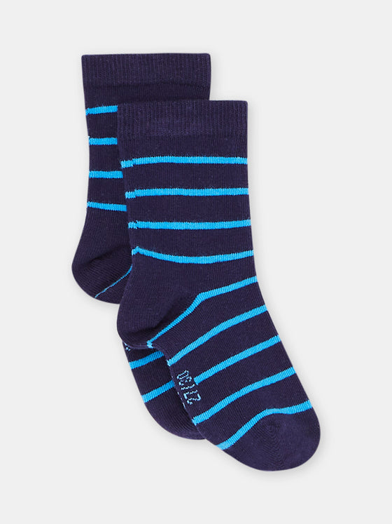 BOY fine TURQUOISE STRIPED SOCKS