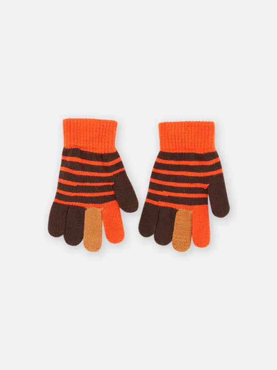 Boy ebony knit gloves