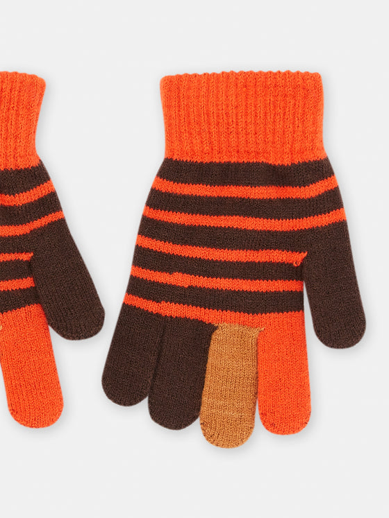 Boy ebony knit gloves