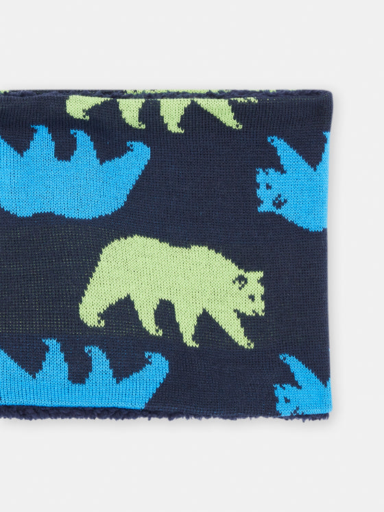 Boy Midnight Blue Polar Bear Snood