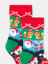 Boy red Christmas print socks