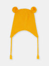 Yellow beanie with tassels