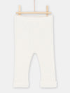 BABY GIRL LIGHT BEIGE RIBBED LEGGING