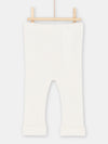 BABY GIRL LIGHT BEIGE RIBBED LEGGING