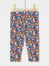 NAVY BLUE AND ORANGE LEGGINGS WITH FLORAL PRINT